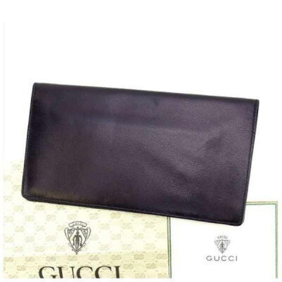 Gucci Bifold Long Wallet Black Bron White - Picture 1 of 6